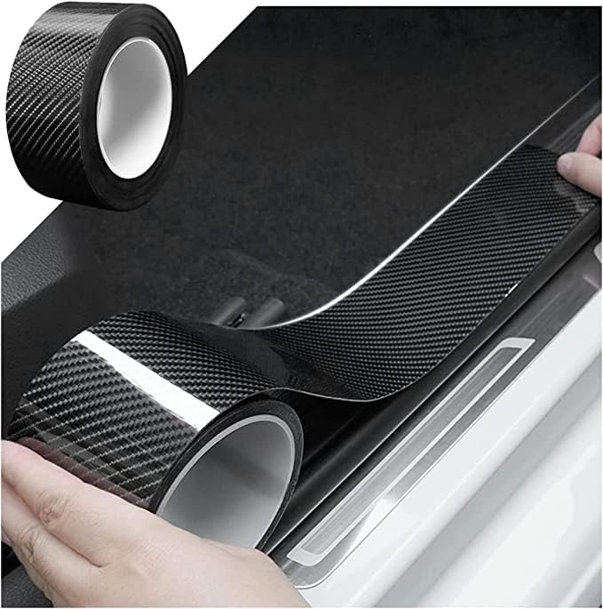 HUPLA Car Door Sill Protector – Carbon Fibre Style Anti-Scratch Guard Strip