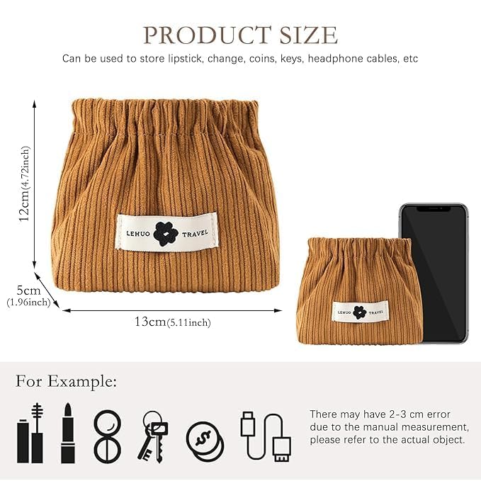 Portable Drawstring Storage Pouch for Makeup, Accessories & Travel – Soft Pleated Fabric Organizer Bag with Large Capacity