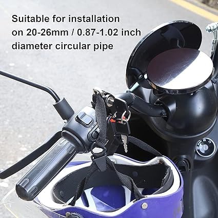 HUPLA Motorcycle Helmet Lock with 2 Keys | Universal Handlebar Mount Helmet Security Lock with Metal Shackle & Installation Kit for Bikes & Scooters – Black