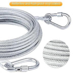 HUPLA 5 Meter Steel Wire Rope Cable with 2 Metal Hooks | Heavy-Duty Looking Braided Wire Cable with Locking Hook | Multipurpose Hanging & Securing Cable – Silver