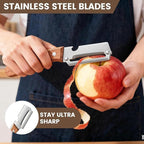 HUPLA Multifunction Stainless Steel Kitchen Knife with Wooden Handle | Manual Vegetable Peeler, Bottle Opener & Food Preparation Tool | Compact Kitchen Gadget