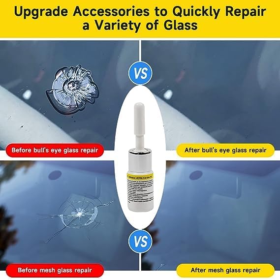 DIY Windshield Crack & Chip Repair Kit – Car Glass Repair Resin Tool Set for Minor Windshield Damage