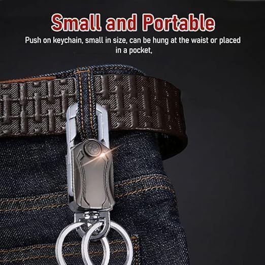 Multi-Function Metal Keychain Bottle Opener with Double Key Rings & Carabiner – Portable Key Holder | 1 Pc