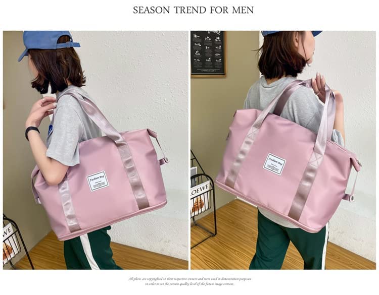 HUPLA Foldable Expandable Travel Bag for Women | Large Capacity Tote Bag | Lightweight Folding Luggage Bag | Weekend, Shopping & Travel Bag