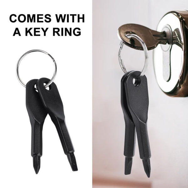 Mini Keychain Screwdriver Set with Flat & Phillips Heads – Portable Pocket Repair Tool | 1 Pc