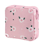 HUPLA Sanitary Napkin Storage Bag for Women & Girls | Portable Waterproof-Style Period Pad Organizer Pouch with Zipper | Floral Print Mini Travel Bag for School, Office & Travel – Multicolour