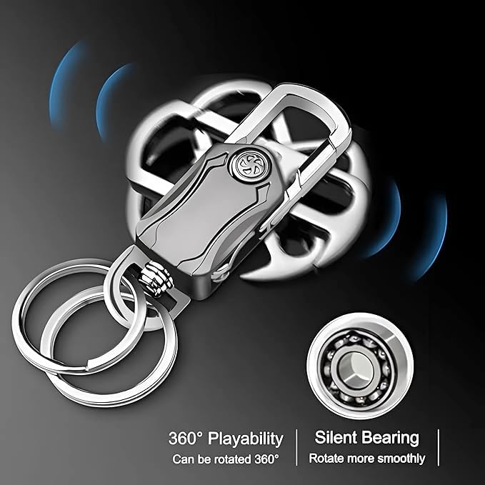 Multi-Function Metal Keychain Bottle Opener with Double Key Rings & Carabiner – Portable Key Holder | 1 Pc