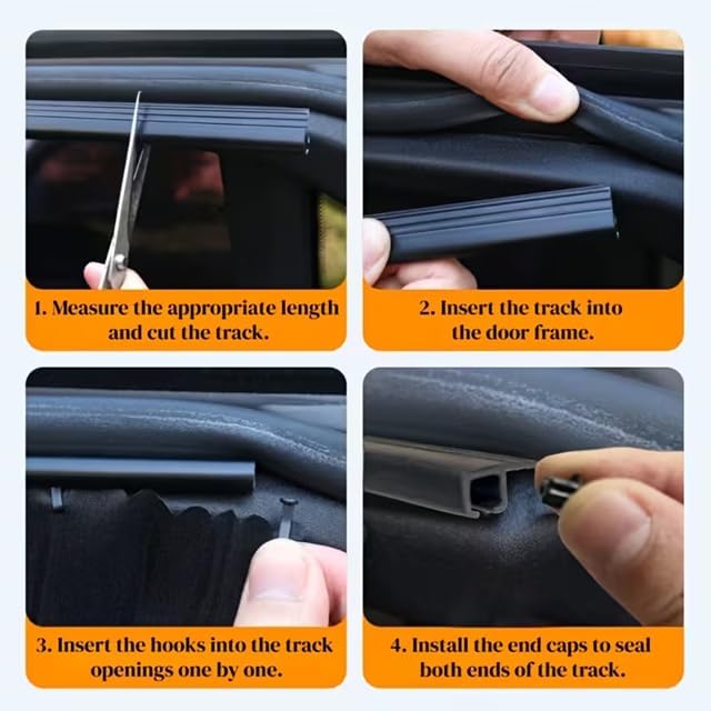 HUPLA Car Window Sun Shade Curtains | Pleated Privacy & Sun Protection Shades for Side Windows – 4 Pcs Set