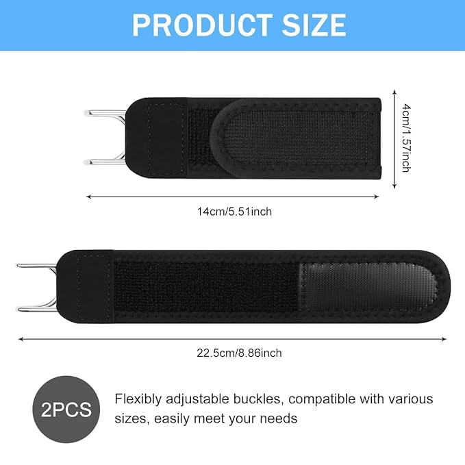 HUPLA Adjustable Waist Tightener Clips for Jeans & Pants | No-Sew Waistband Reducer with Metal Hooks | Reusable Waist Adjuster for Women & Men – Black