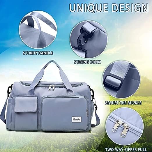 Large Travel Duffle Bag with Shoe & Front Pockets – Convertible Hand Carry & Shoulder Bag for Travel, Gym & Weekend Trips