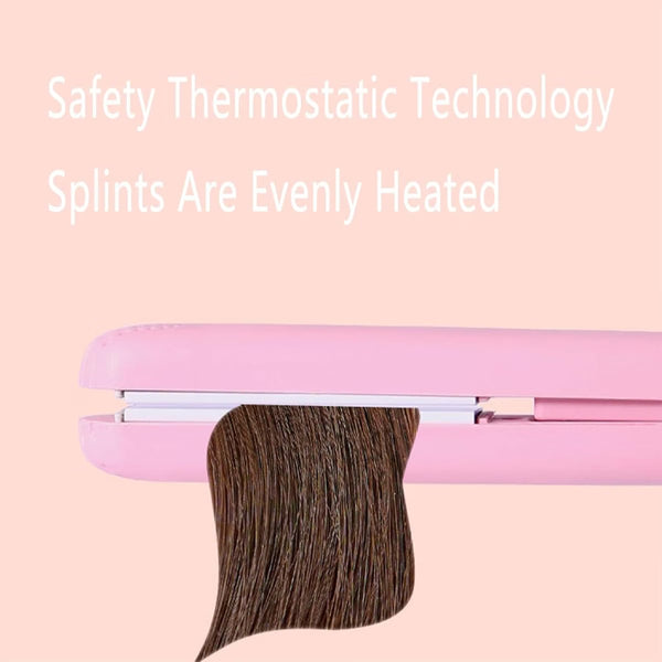 Mini Hair Straightener for Women – Compact Electric Hair Straightening & Styling Iron with Ceramic Plates