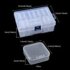 HUPLA Transparent Multipurpose Storage Organizer Box with Lid & Mini Containers | Plastic Compartment Storage Case for Jewellery, Beads, Sewing Accessories & Small Items | Blue Locking Clip