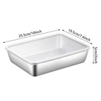HUPLA Rectangular Stainless Steel Food Storage Container with Transparent Lid | Reusable Kitchen Storage Box for Salads, Fruits, Meals & Leftovers | Multipurpose Food Container – Silver