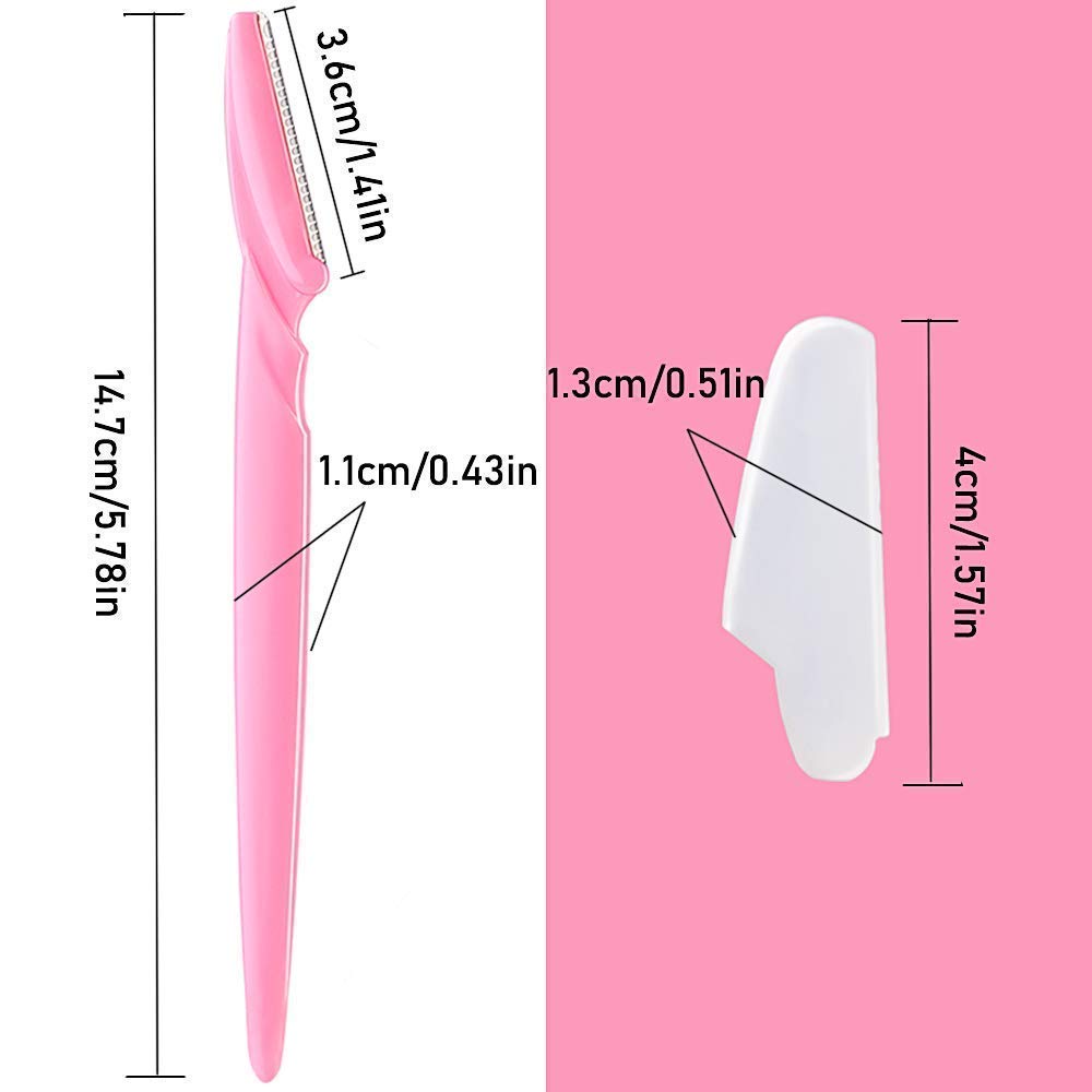 HUPLA Eyebrow Razor Set for Women (Pack of 3) | Face & Eyebrow Hair Remover | Dermaplaning Tool for Smooth Skin & Peach Fuzz Removal