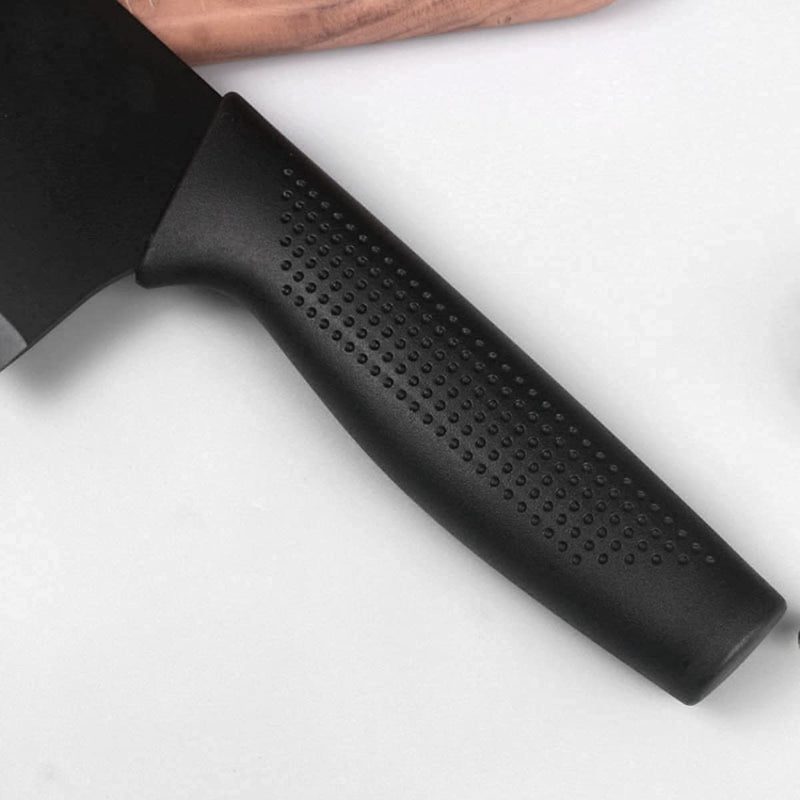 HUPLA 3-Piece Stainless Steel Kitchen Knife Set | Black Coated Cleaver, Chef Knife & Paring Knife with Ergonomic Non-Slip Handles | Multipurpose Vegetable, Fruit & Meat Cutting Knives