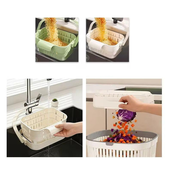 HUPLA Multipurpose Plastic Storage Basket with Carry Handle | Portable Ventilated Organizer Basket for Bathroom, Kitchen, Toiletries & Household Essentials | 1 Pc