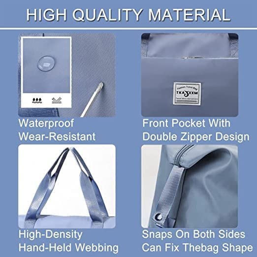 HUPLA Foldable Expandable Travel Bag for Women | Large Capacity Tote Bag | Lightweight Folding Luggage Bag | Weekend, Shopping & Travel Bag