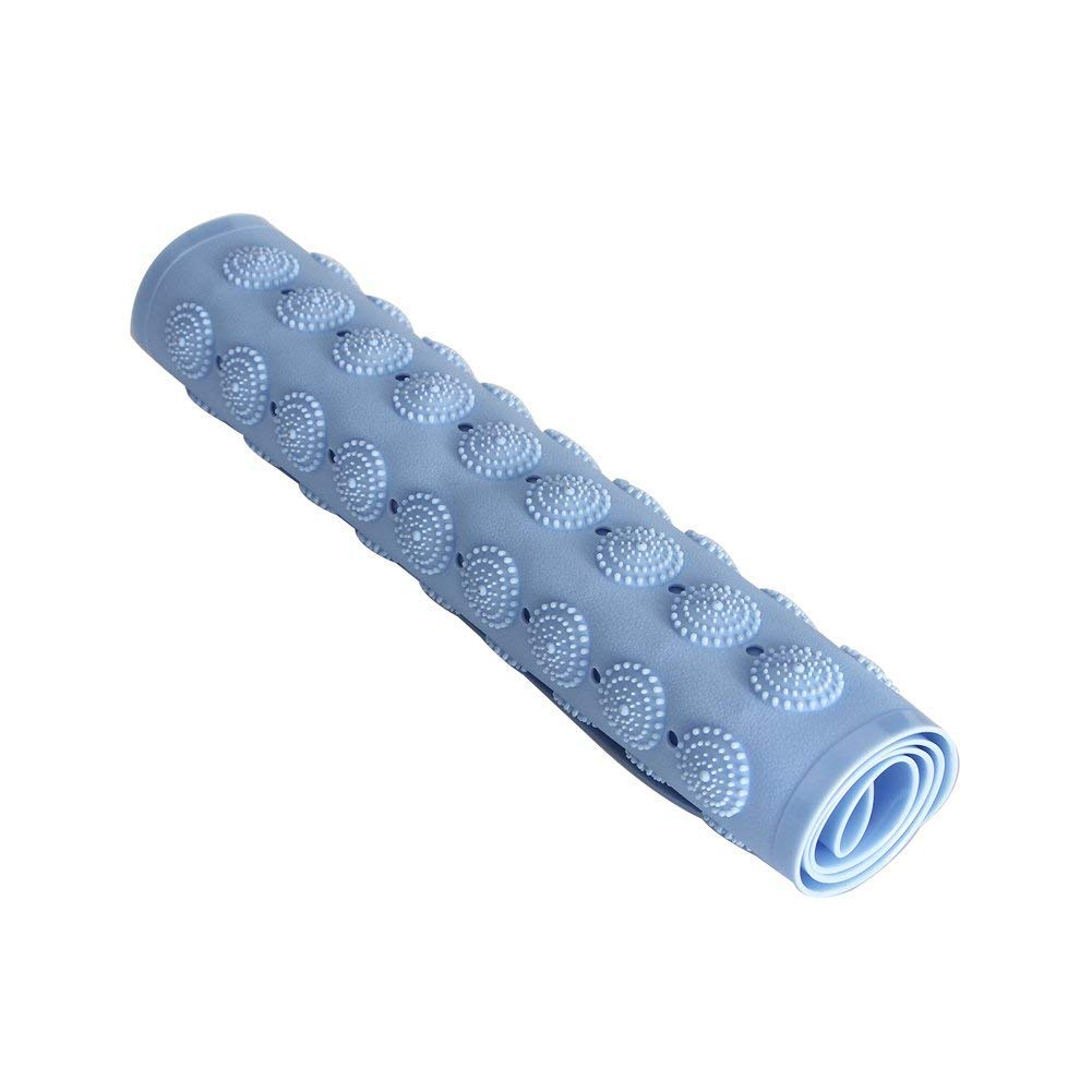 HUPLA Anti-Slip Bathroom Mat 100 × 40 cm | PVC Shower Mat with Suction Cups & Drainage Holes | Non-Slip Bath Mat for Bathroom, Shower & Bathtub – Blue