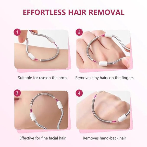 Portable Spring Facial Hair Remover for Women – Manual Face Hair Removal Tool for Upper Lip, Chin & Cheeks Portable Spring Facial Hair Remover for Women | HUPLA