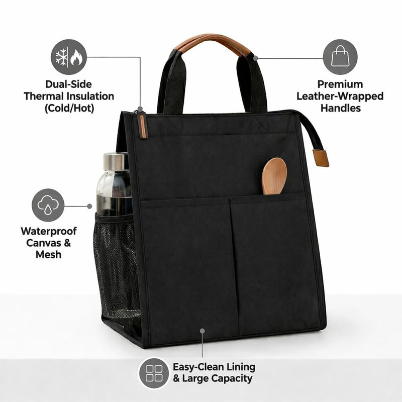 Multi-Purpose Utility Tote Bag with Multiple Pockets & Bottle Holder – Travel, Shopping & Daily Organizer Bag