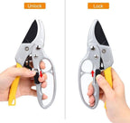 Ratchet Pruning Shears for Gardening Color: YELLOW | Heavy Duty Bypass Cutter for Plants, Branches & Flowers