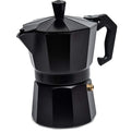 HUPLA Stovetop Espresso Coffee Maker | Classic Moka Pot for Rich Coffee Brewing | Black