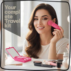 Portable Mini Makeup Brush Set with Mirror | Soft Cosmetic Brushes Kit for Foundation, Blush & Eye Makeup