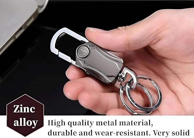 Multi-Function Metal Keychain Bottle Opener with Double Key Rings & Carabiner – Portable Key Holder | 1 Pc