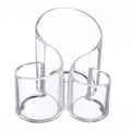 3-Compartment Transparent Cup Holder Organizer – Multi-Section Storage Stand for Kitchen, Dining Table & Home