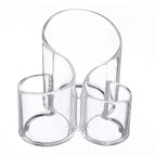 3-Compartment Transparent Cup Holder Organizer – Multi-Section Storage Stand for Kitchen, Dining Table & Home