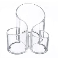 3-Compartment Transparent Cup Holder Organizer – Multi-Section Storage Stand for Kitchen, Dining Table & Home