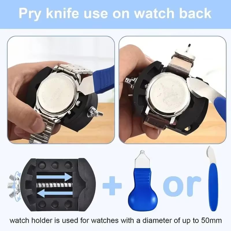 HUPLA Professional Watch Repair Tool Kit | Watch Battery Replacement, Strap Adjustment & Link Removal Tools | Watchmaker Maintenance Kit with Case Opener, Tweezers & Screwdrivers
