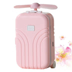 Mini Travel Mirror in Suitcase Design – Cute Portable Folding Makeup Mirror with Propeller Handle for Girls & Women