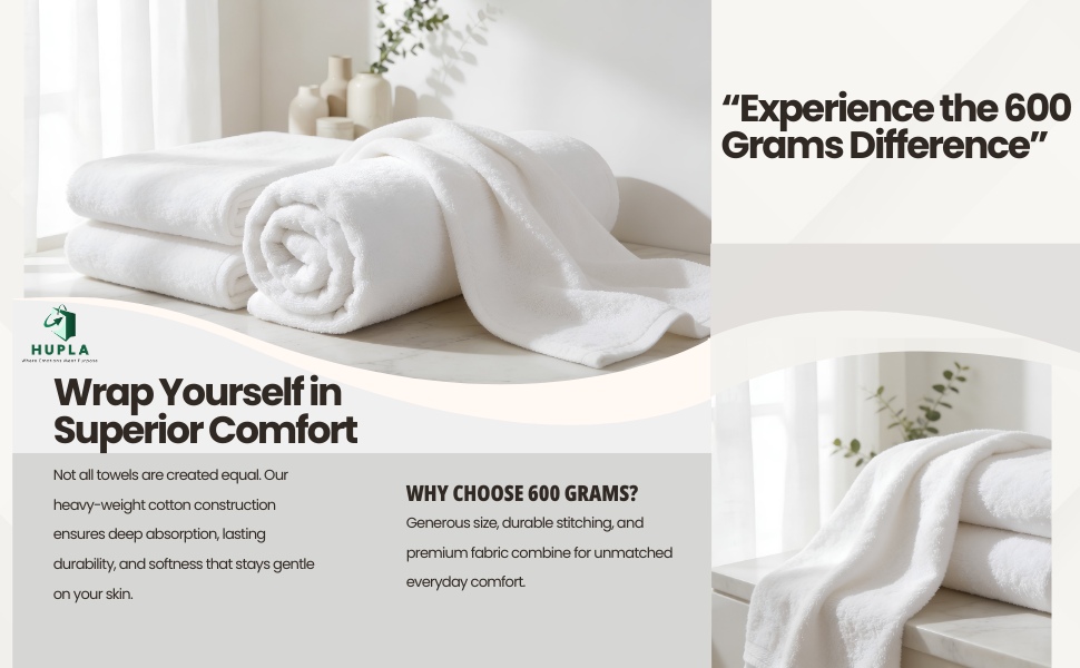 600 GSM Premium Cotton Bath Towel – Ultra Soft, Highly Absorbent & Hotel Quality 600 GSM Premium Cotton Bath Towel | Ultra Soft & Highly Absorbent Hotel Quality