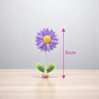 5-Piece Dancing Flower Dashboard Decor – Colourful Spring Bobble Flowers with Green Leaf Base for Car, Desk & Home Decoration