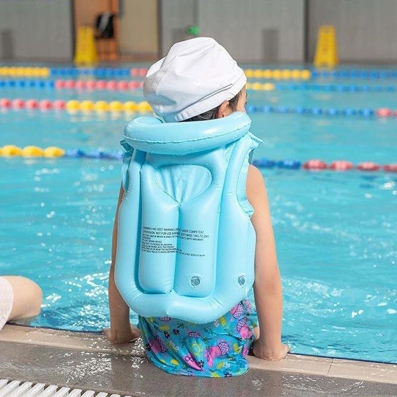 HUPLA Kids Inflatable Swimming Vest with Adjustable Buckle Straps & Neck Support | Lightweight Water Activity Vest for Children | Random Colour – 1 Piece