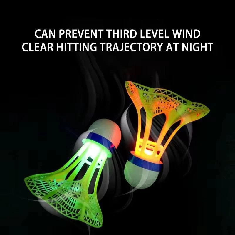 HUPLA LED Light-Up Badminton Shuttlecock | Glow in the Dark Style Shuttle for Night Playing | Colourful Plastic Badminton Birdie – 1 Pc