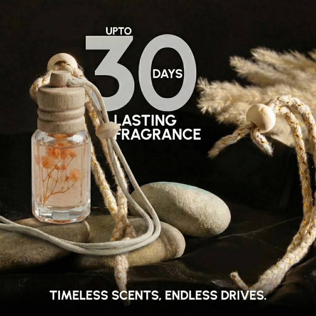 HUPLA Ocean Car Air Freshener 12ml | Hanging Car Perfume with Wooden Cap | Long Lasting Fresh Ocean Fragrance | Leak Resistant Car Perfume Bottle for Cars, SUVs & Trucks