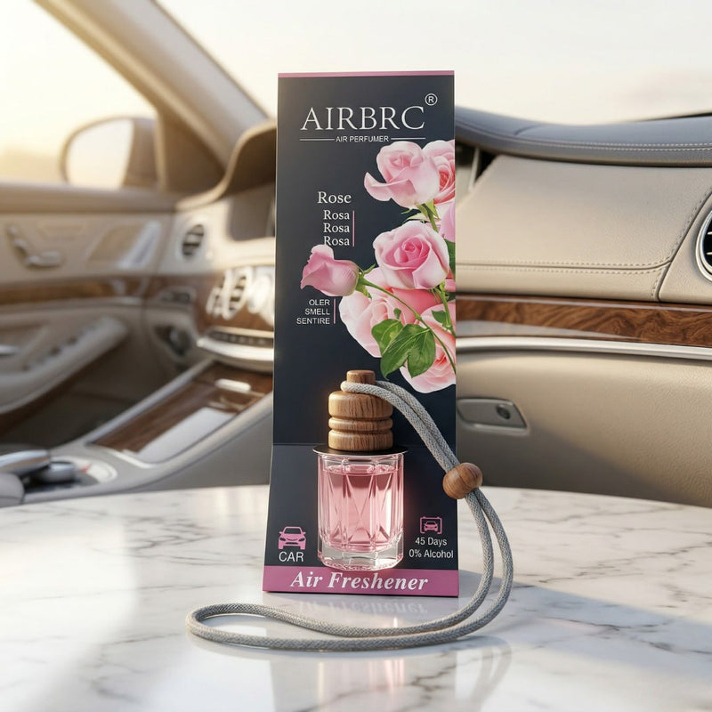 Rose Car Air Freshener Hanging Perfume | Long Lasting Floral Fragrance Diffuser for Car, Home & Office