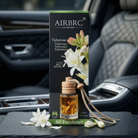 HUPLA Tuberose Hanging Car Air Freshener | Premium Long Lasting Car Perfume Bottle | Natural Rajnigandha Floral Aroma Diffuser for Car Interior (8ml)