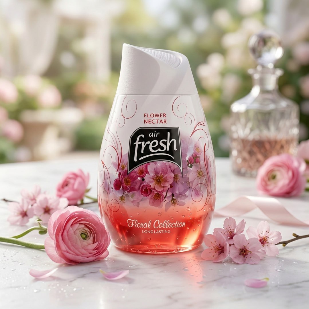 Air Fresh Flower Nectar Gel Air Freshener | Long Lasting Floral Room Fragrance | Premium Gel-Based Odor Eliminator for Home, Office & Car