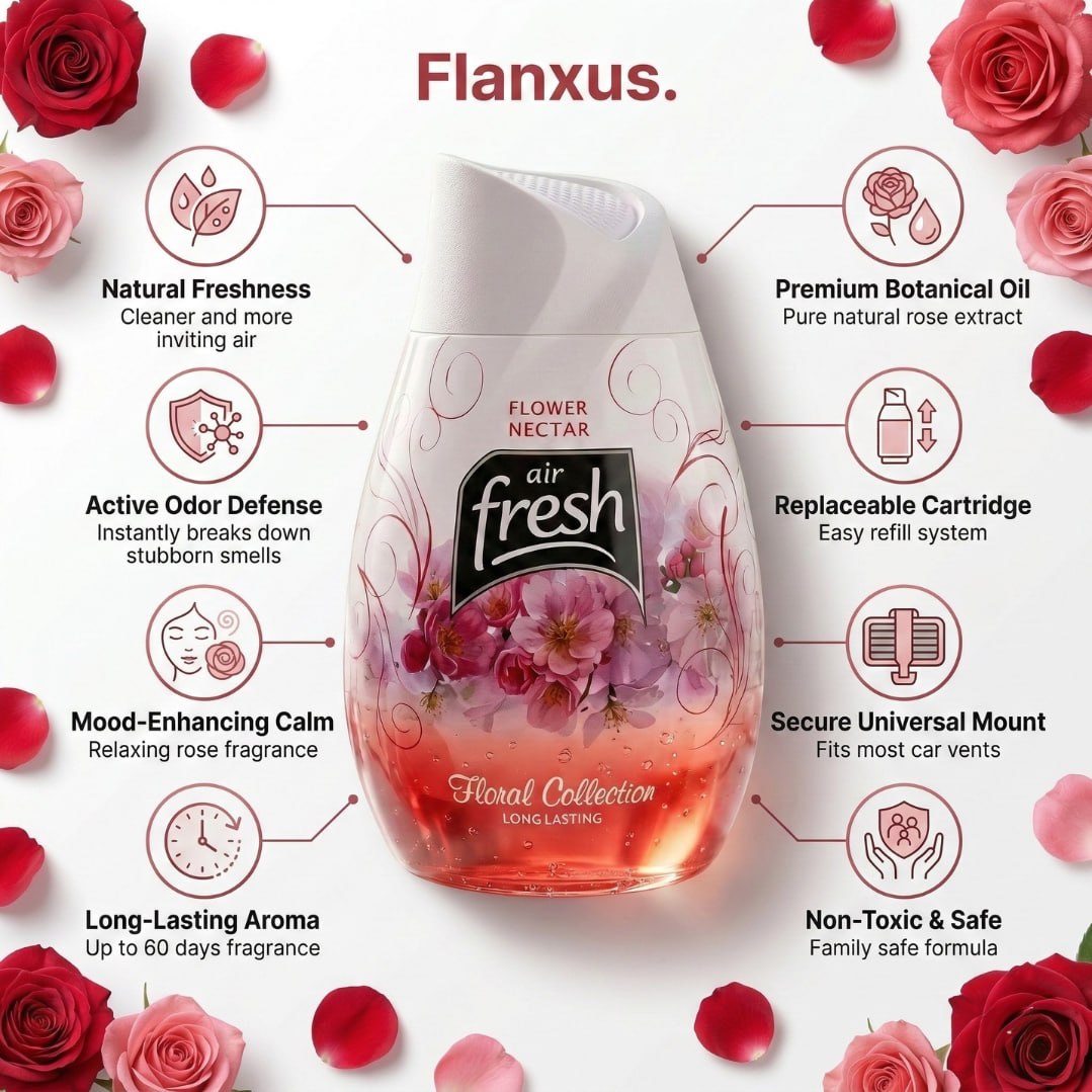 Air Fresh Flower Nectar Gel Air Freshener | Long Lasting Floral Room Fragrance | Premium Gel-Based Odor Eliminator for Home, Office & Car