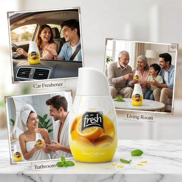 Lemon Citrus Gel Air Freshener | Long Lasting Room Freshener Gel | Premium Odor Eliminator for Home, Office, Bathroom & Car