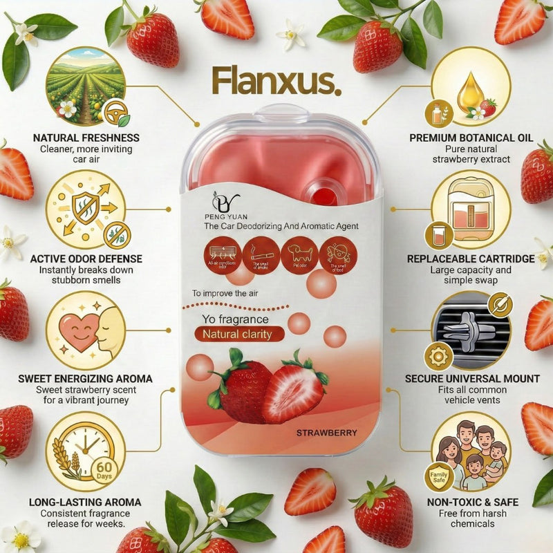 HUPLA Strawberry Car Air Freshener | Long Lasting Strawberry Fragrance | Premium Car Deodorizer with Natural Aroma Technology