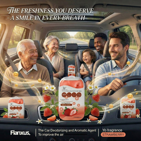 HUPLA Strawberry Car Air Freshener | Long Lasting Strawberry Fragrance | Premium Car Deodorizer with Natural Aroma Technology