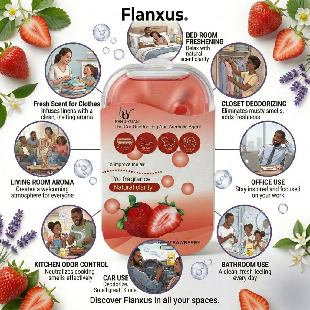 HUPLA Strawberry Car Air Freshener | Long Lasting Strawberry Fragrance | Premium Car Deodorizer with Natural Aroma Technology
