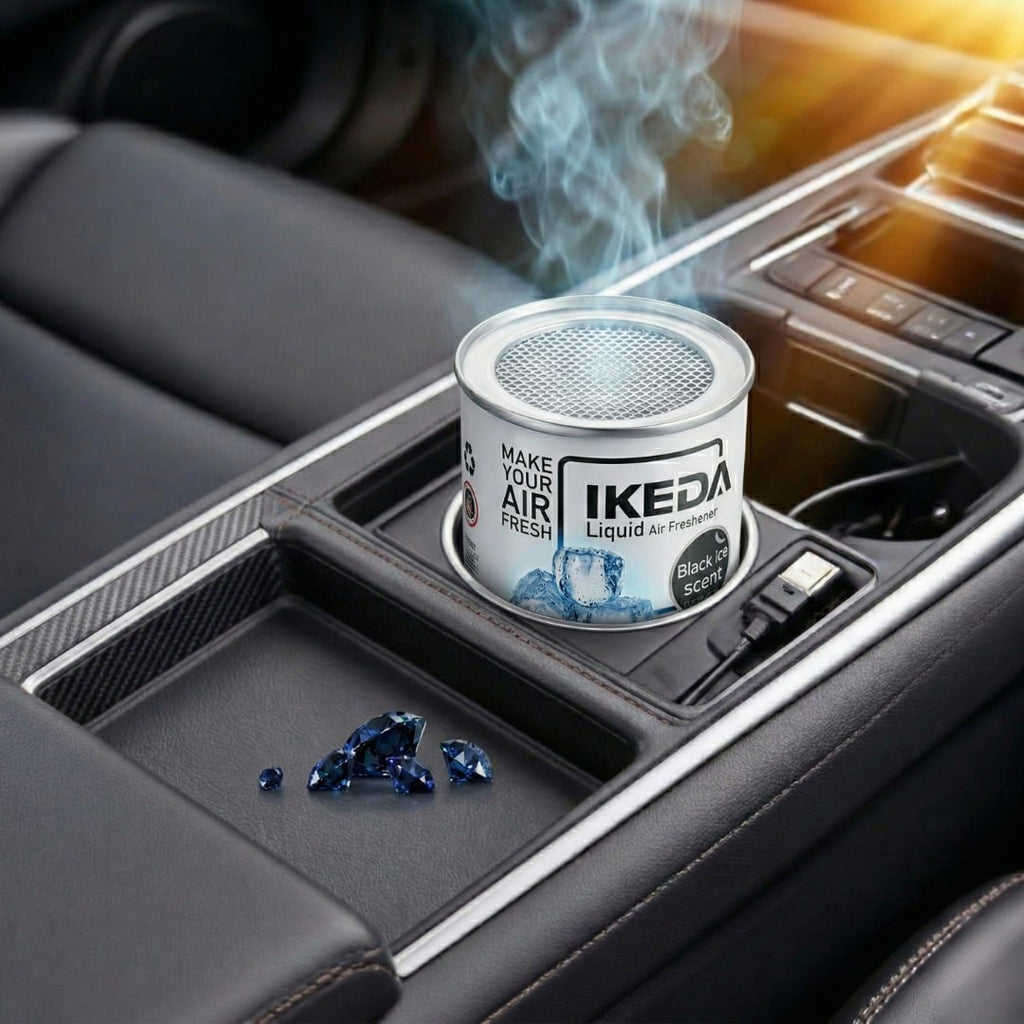 HUPLA Black Ice ROUND Gel Air Freshener | Long Lasting Liquid Gel Fragrance | Premium Odor Eliminator for Home, Car & Office (120g)