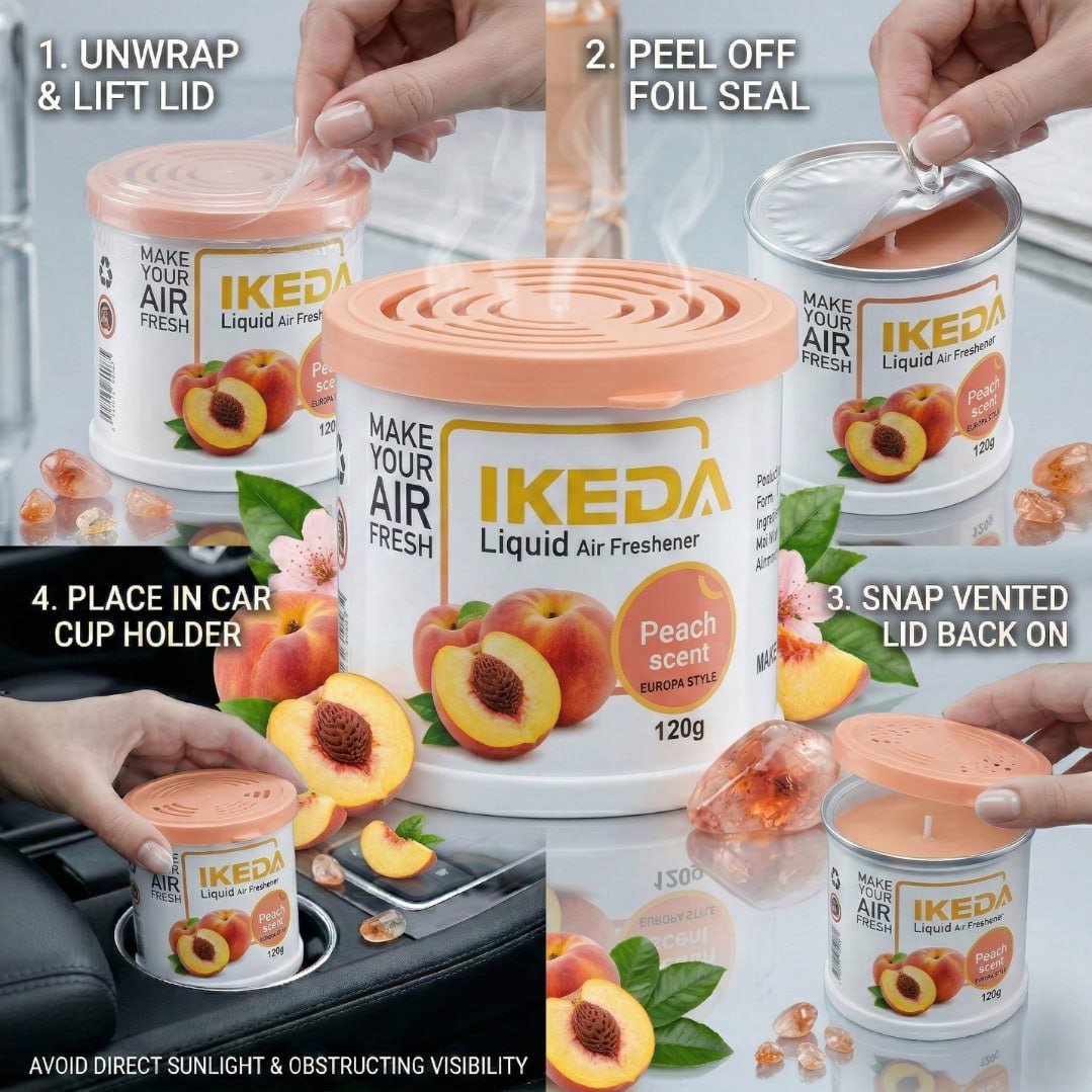 HUPLA Peach Gel Air Freshener | Long Lasting Peach Aroma | Liquid Gel Room Freshener for Home, Car & Office (120g)