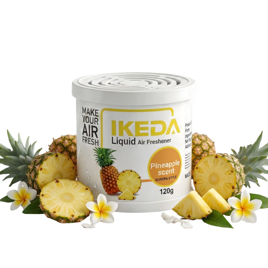 HUPLA Pineapple Gel Air Freshener | Long Lasting Pineapple Aroma | Liquid Gel Room Freshener for Home, Car & Office (120g)