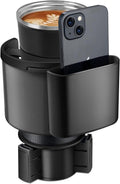 HUPLA 2-in-1 Car Cup Holder Expander with Phone Holder | Multifunction Car Drink & Storage Organizer